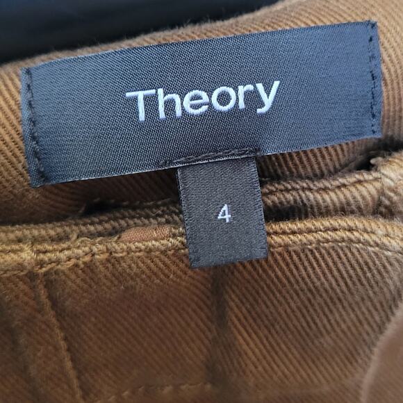 Theory Treeca Pant in Cotton Twill in Cedar size 4 - Picture 4 of 5